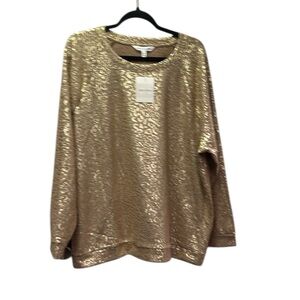 Emily Daniels Gold Oversized  Long Sleeve Sweatshirt